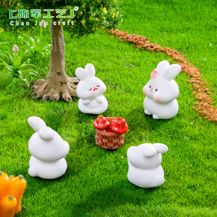 Micro landscape creative cute grass bunny doll gardening DIY decoration accessories desktop mini ornaments