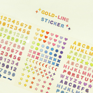 DIY Album Rainbow Phnom Penh Alphanumeric Sticker Geometric Figure Hand Account Decorative Paper Material/2 Pack