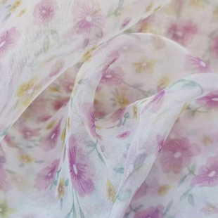 Spring and Summer New Organza Printed Fabric, Light and Breathable Shirt Dress Clothing Fabric, Factory Direct Sales in Stock