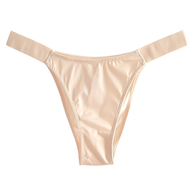 European and American style semi-covering underwear, sexy and hot, butt-lifting, fitness, high-slit printed ice silk thong.