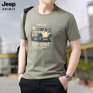 JEEP SPIRIT Jeep футболка с короткими рукавами для мужчин с летним новым принтом