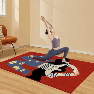 Cross-border wholesale yoga mat weight loss fitness special anti-slip mat enlarged widened foot mat dirt-resistant crystal velvet floor mat