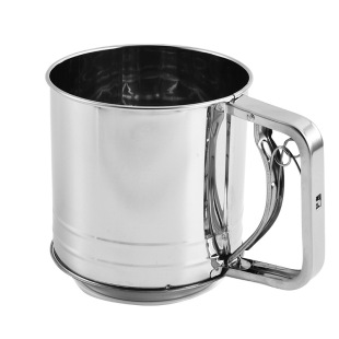 New Semi-automatic Powder Sifter Handheld Stainless Steel Flour Sieve Household Filter Sieve Baking Tool Powder Leakage