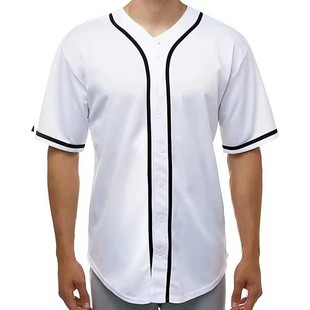 Customized Digital Printed Full-Button V Neck Softball Uniform Trendy Brand Baseball Uniform T-Shirt Sublimation Baseball Jersey