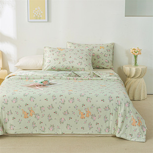 25 Summer New Product Class A Milk Knitted Cotton Printed Soybean Quilt Spring and Autumn Quilt Summer Cool Quilt Core Air-conditioning Quilt