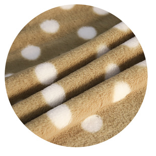 Autumn and winter warm small rabbit fur printing large round dot printing fabric home clothing pajamas fabric geometric flower rabbit plush