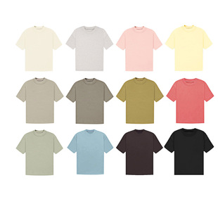 2024 New Children's Short-sleeved Solid Color Cotton European and American Fashion Brand Family T-shirt Summer Heavy Half-sleeved Light Plate