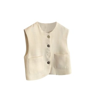Cotton and Linen Suit Vest 2025 New Loose Outer Wear Sleeveless Vest Top