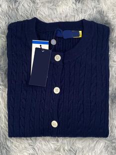 in stock RL Ruff Pony Knitted Cardigan Top Sweep Size New Embroidered Women's Round Neck Twist Elegant