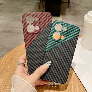 Применимо для телефона OPPOReno13Pro чехол из углеродного волокна ультратонкий смысл кожи ПК