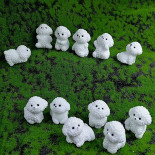 Cute Luminous Puppy Car Desktop Small Ornaments DIY Accessories Micro Landscape Crafts Resin Ornaments