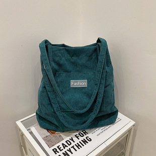 Canvas Bag Women's Large Capacity Student Corduroy Portable Women's Bag ins Korean Style Fashionable Casual Fabric Small Square Bag