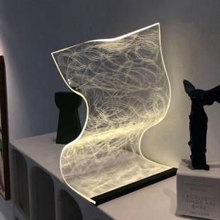 High-value acrylic streamer lamp creative desk lamp bedroom bedside lamp atmosphere nightlight dormitory lamp wind