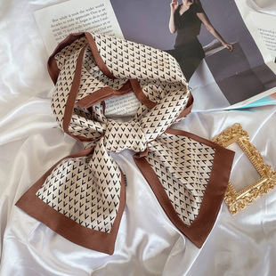 Small Scarf Women's High-end Fashion All-match Spring and Autumn Long Leopard Print High-end Sense Square Scarf Fashionable Elegant Small Scarf Scarf