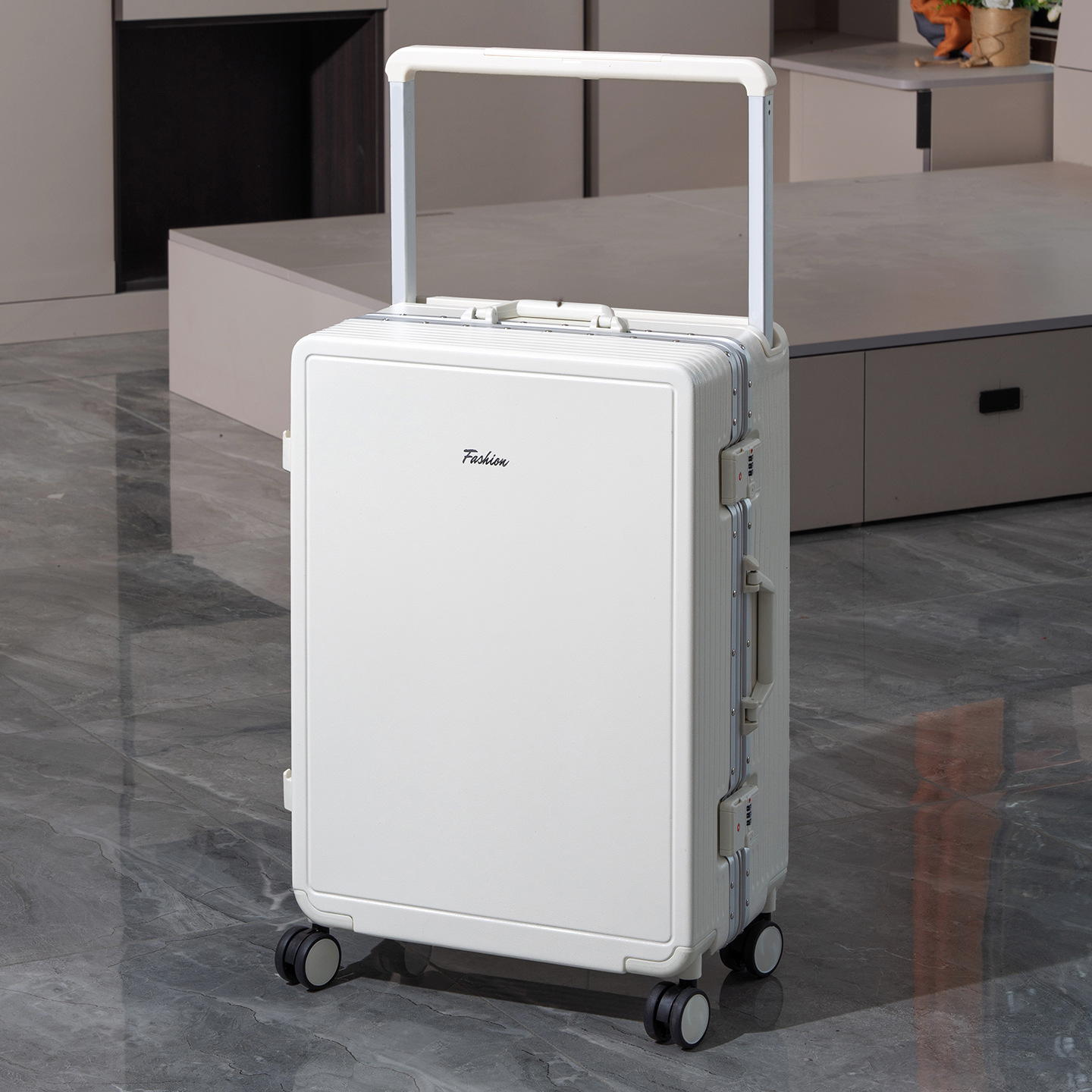 Wide Handle Luggage Suitcase, New Model Trolley Suitcase, Student Password Lock, Multifunctional Large Capacity, Universal Wheel Travel Suitcase, Leather Suitcase