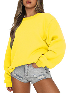 Long Sleeve Sweatshirt Casual Round Neck Loose Fit Pullover Sweatshirt Top