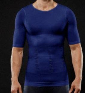 Cross-border slim'n lift men's body shaping short sleeve belly contracting belly contracting belly shaping clothes 140D