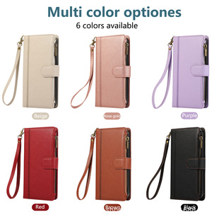 New Suitable for Samsung S24UITRA Side Zipper Crossover Embossed Card Case Mobile Phone Protective Cover Factory Wholesale