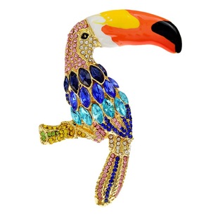 European and American temperament fashion shiny enamel color Parrot Bird brooch female personality coat pin corsage in stock wholesale