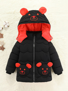 2023 Winter new boys' cotton-padded clothes medium and small children's western style warm thickened cotton-padded clothes men's cartoon cotton-padded jacket