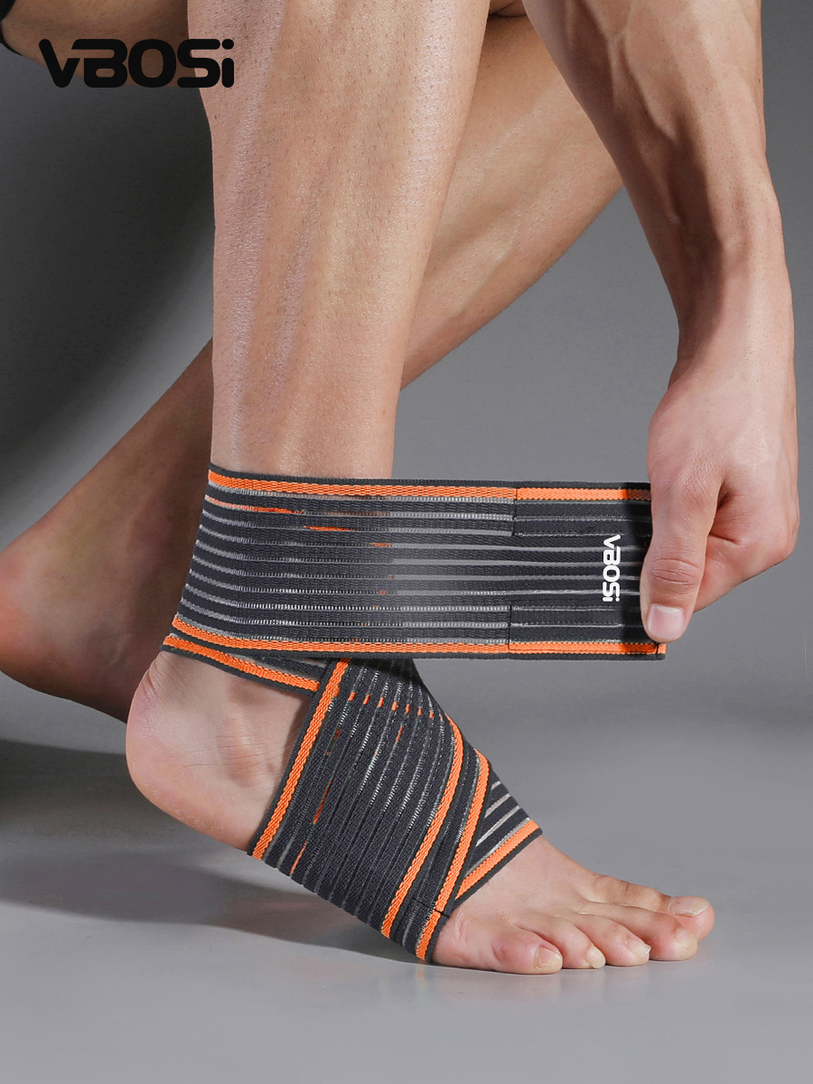 VBOSI ankle support with straps, providing compression and stability to the ankle joint, suitable for running, high jumping, and preventing sprains; wholesale sports ankle support