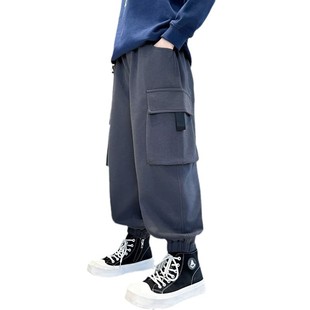 Boys' Pants Spring and Autumn 2024 New Children's Autumn Cockwork Pants Boys Autumn Clothes Large Children's Casual Sports Pants