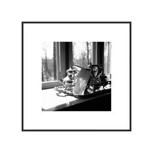Black and white photo cardboard decorative painting living room dining room retro Jiugongge combination photography niche art hanging painting mural
