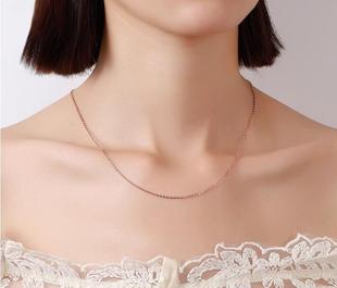 Sterling silver S925 flash o chain clavicle chain electroplated platinum 18K gold flash European silver necklace 45cm 50cm optional
