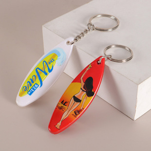 Factory custom keychain bottle opener creative ABS surfboard beer bottle opener portable small pendant wholesale