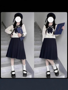 Class uniform spring and autumn three jk uniform sailor uniform jk school uniform jk suit jk skirt pleated skirt academic style Japanese original