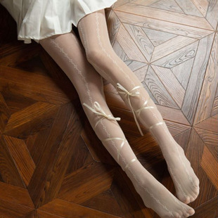 Japanese Style Pure Pants White Silk Stockings Ballet Style Strap Thin Lolita Summer Leg Stockings Girl Leggings