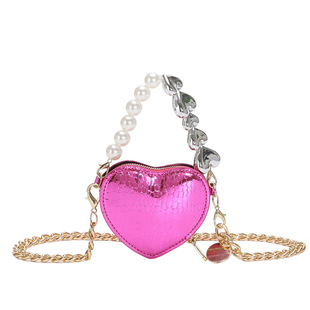 Mini Love Pearl Handbag 2023 Spring and Summer Fashion Chain Mouth Red Bag Women's Bag Bright Color Shoulder Crossbody Bag