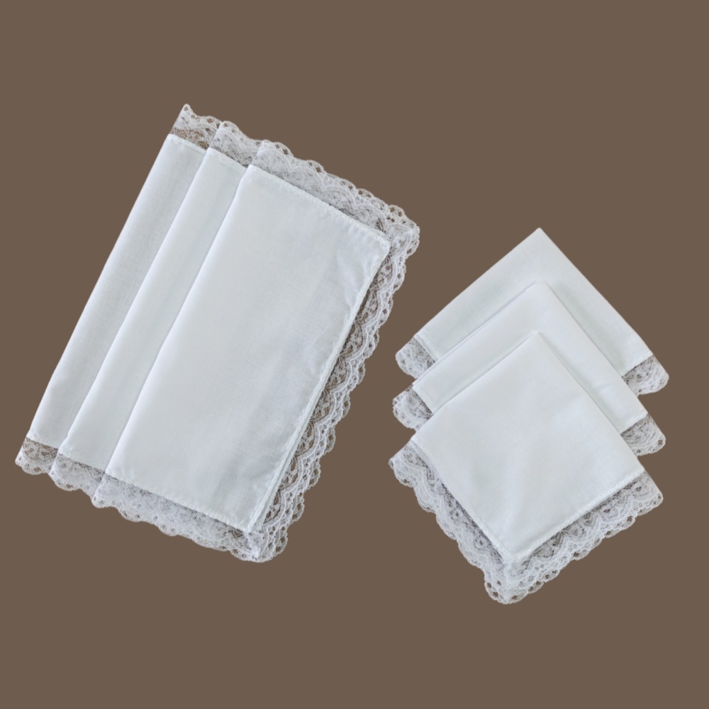 26cm Handmade Graffiti Pure Cotton Handkerchief Pure White Handkerchief Small Handkerchief DIY Lace Handkerchief