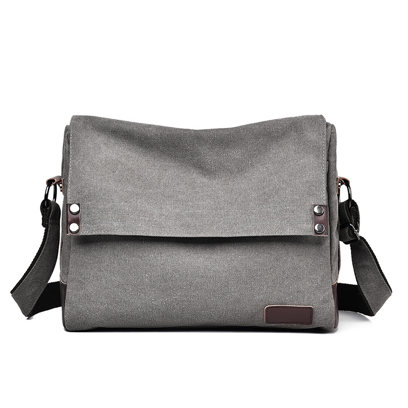 New cross-border casual bag for men, Korean style, large capacity, fashionable canvas shoulder bag, wholesale trendy simple crossbody bag