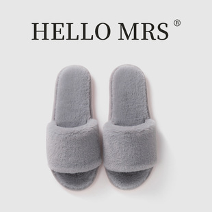 Cross-border Amazon New Open Toe Home Floor Plush Slippers Comfortable Skin-friendly Solid Color Plush Slippers Wholesale