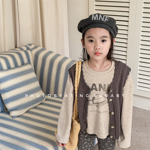 2025 spring children's clothing children's Korean spring and autumn wool vest girls autumn and winter waistcoat 5501