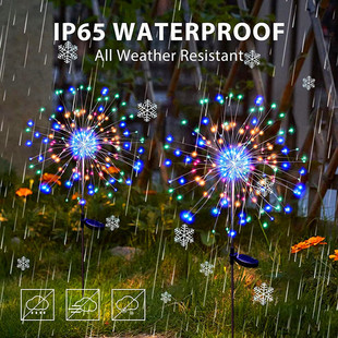 Firecracker lights solar new led copper wire fireworks lights string Christmas holiday atmosphere lights courtyard lawn lights