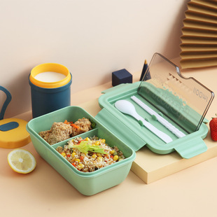 Plastic Lunch Box Microwave Oven Work Girl Lunch Box Sealed Leak-proof Lunch Box Factory Student Lunch Box