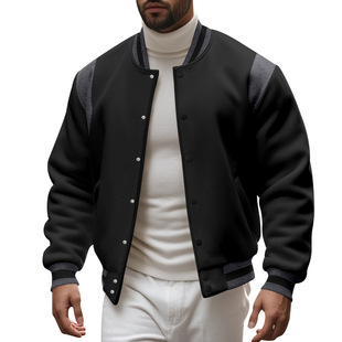 Cross-border American West Coast Fall/Winter Men's Jacket Baseball Suit Amazon Casual Heavy High Street fleece-lined Cardigan Men