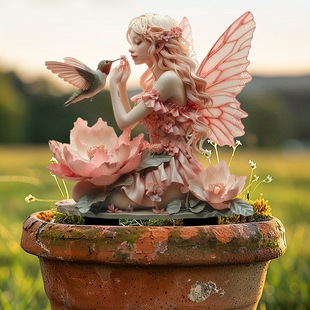 Cross Border Bohemian Style Acrylic Garden Pile Decorative Fairy and Hummingbird Outdoor Decorative Acrylic Garden Pile