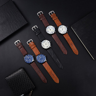 New watch classic business Belt Men's quartz watch fashion casual large dial student watch manufacturers wholesale