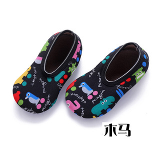 Floor socks non-slip spring, autumn and winter fleece-lined baby boys and girls early education shoes cover thickened soft bottom socks toddler shoes