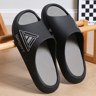 Men's Sports Slippers Summer Thick Sole Dung Feeling Outer Wear Non-Slip Household Bathroom Men's Slippers