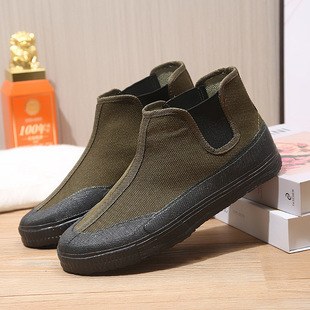New protective shoes high-top slip-on shoes men's outdoor shoes women's non-slip wear-resistant rubber shoes construction site work liberation rubber shoes