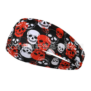 European and American New Skull Sports Hair Band Elastic Elastic Hood Case Hair Band Light Hair Band Hair Band Hair Accessories Batch
