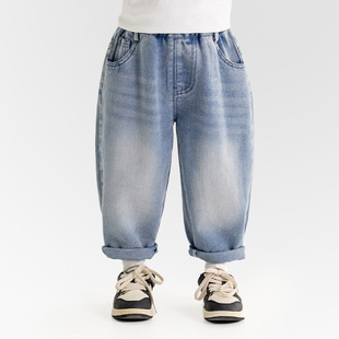 Xi'ao 2025 Spring New Children's Pants Japanese Style Personalized Overalls Children's Vintage Loose Jeans