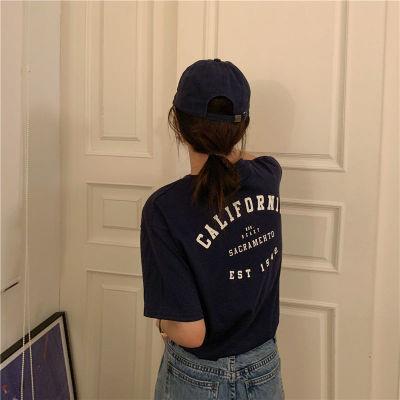 미국식 반팔 티셔츠 느슨한 편안한 한국식 유행 Instagram 스타일 캐주얼 슬리밍 스트리트 스타일 홍콩 스타일 여학생 탑