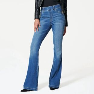 2023 new cross-border Amazon independent station European and American women's jeans tight elastic flared pants women's pants