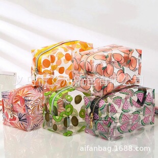Japanese and Korean Transparent PVC Waterproof Pencil Case Cartoon Large Capacity Girl Storage Bag Washes Cosmetic Bag Cross-border Hot Sale