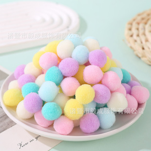 in stock Color Ball Plush Ball Polyester High Elastic Small Hair Ball DIY Accessories Christmas Decoration Pain Bag Hair Ball